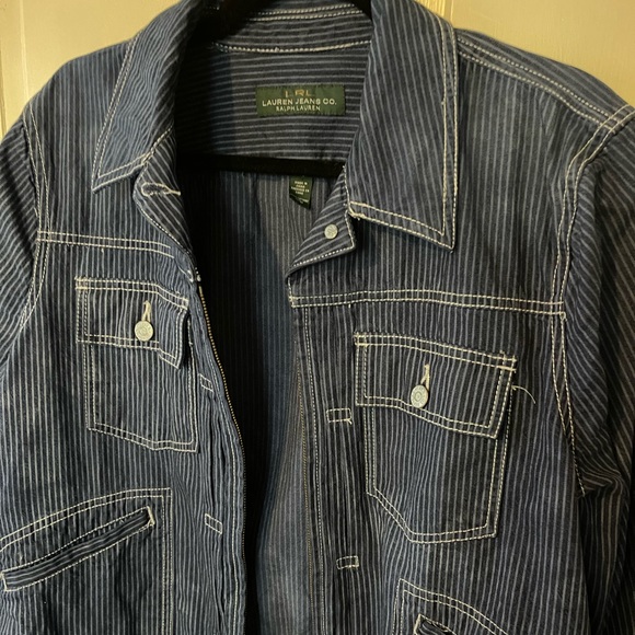 RL Lauren Jeans Co. Overdyed and Upcycled Denim Jacket, size XL - Picture 3 of 11